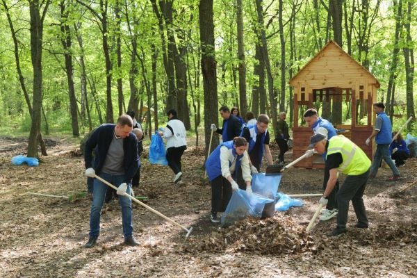 В Саратове на Кумысной поляне студенты привели в порядок места отдыха горожан